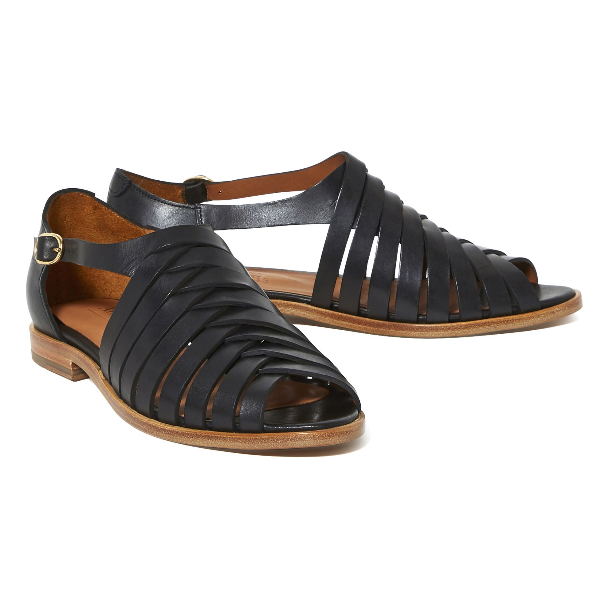Sandalias Piel Kuala Negro Anthology Paris Calzado Adulto