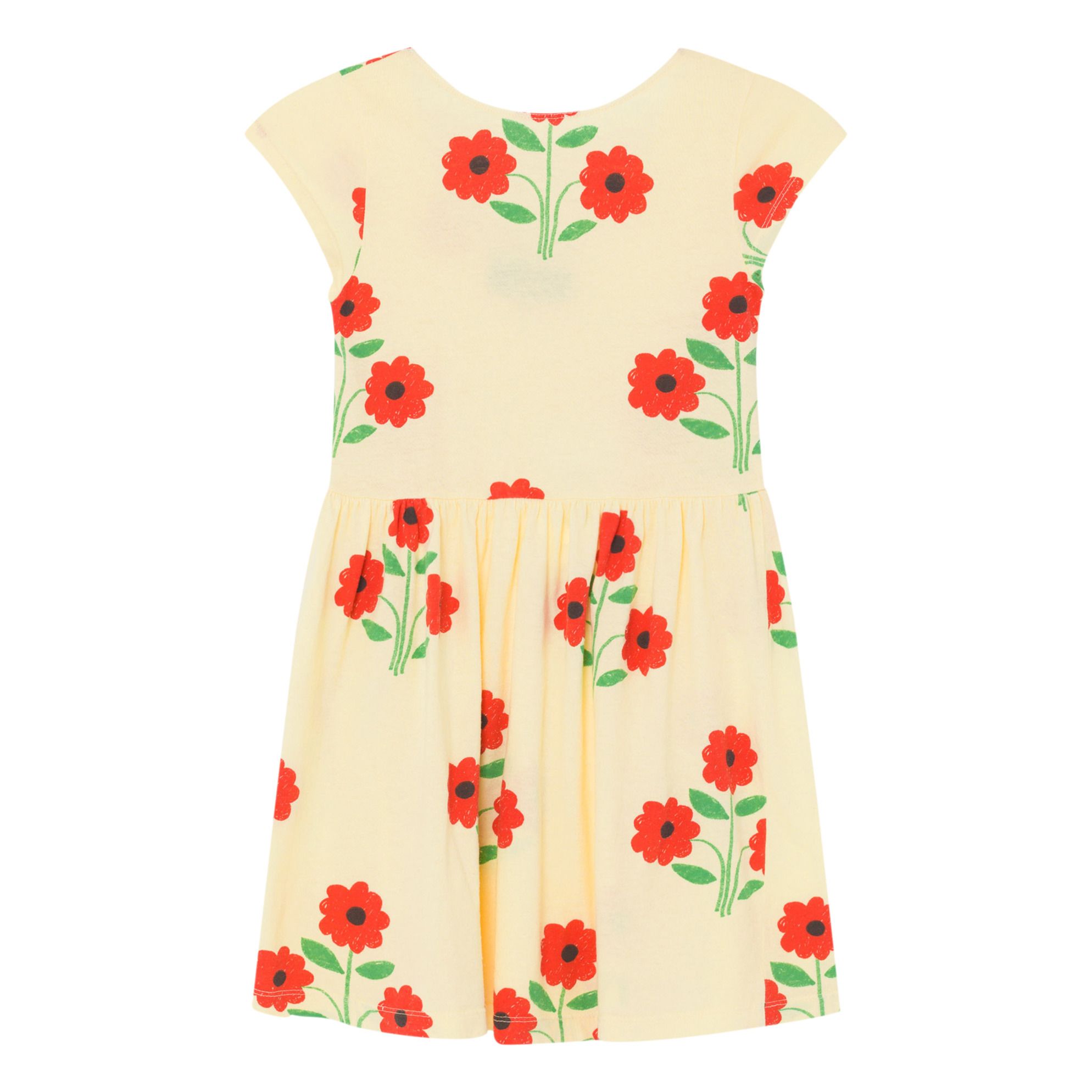 The Animals Observatory - Robe Jersey Fleurs Butterfly - Fille - Jaune pâle