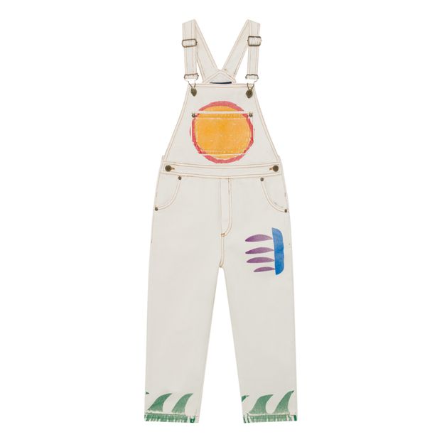 white jean overalls