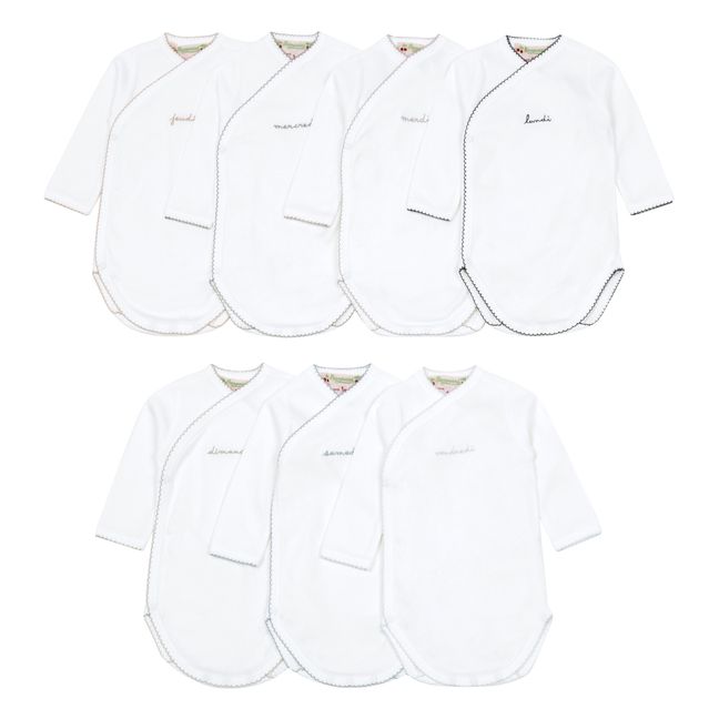 Pack 7 bodies Corazón | Blanco