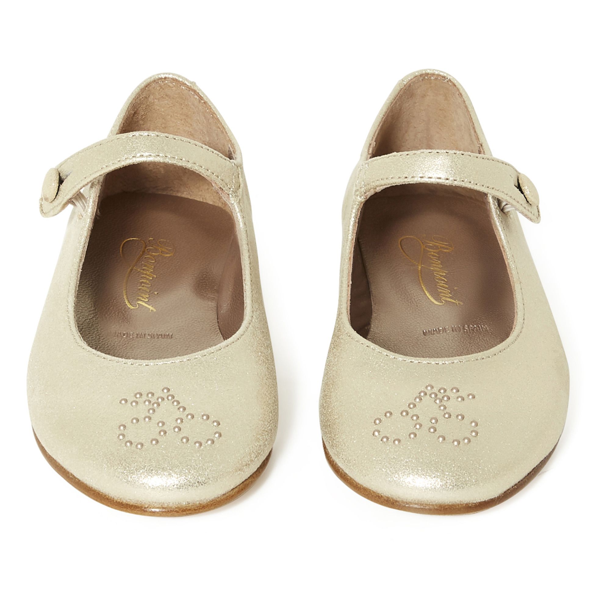 Ella Studded Cherry Ballerina Flats Gold Bonpoint Shoes Children