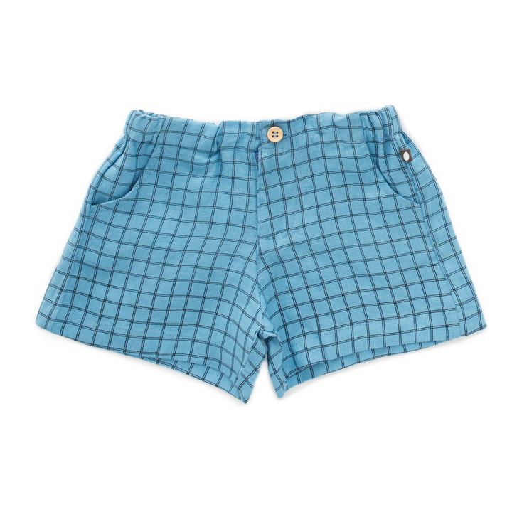 Checkered linen shorts Blue Oeuf NYC Fashion Baby, Children