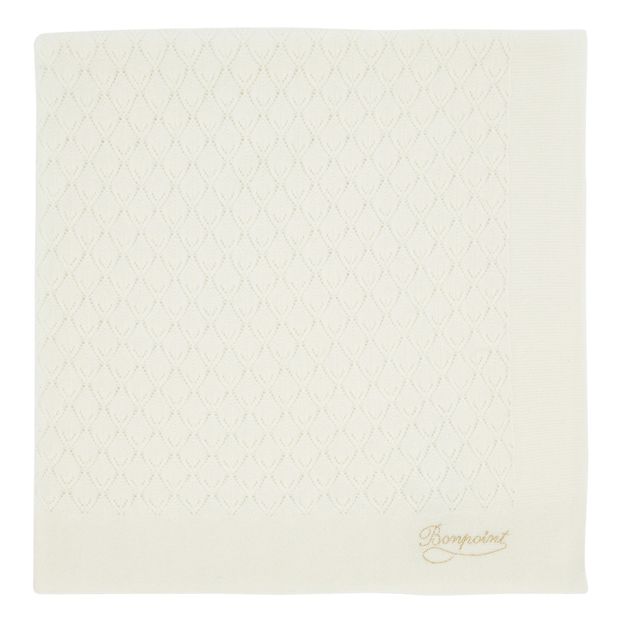 Openwork Cashmere Blanket Ecru Bonpoint Design Baby