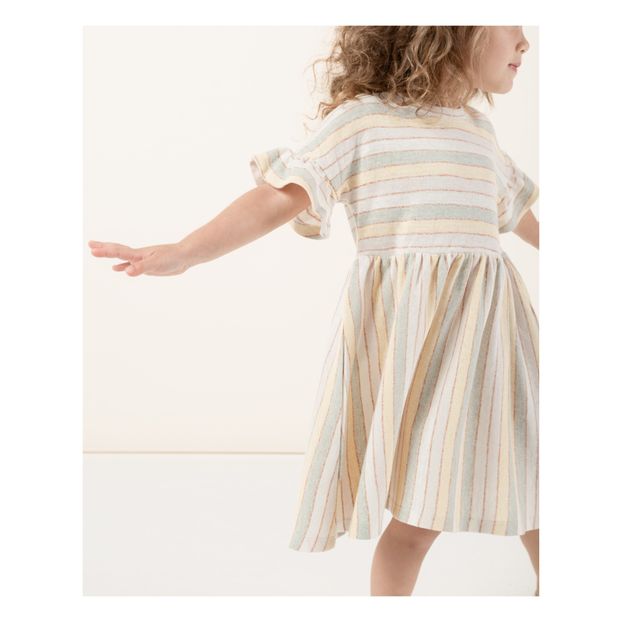 Robe Babydoll Rayée Jaune Rylee + Cru Mode Bébé , Enfant