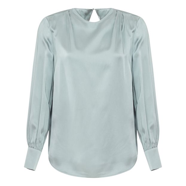 satin grey blouse