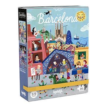 Doppelseitiges Puzzle Tag Und Nacht Barcelona Londji Spiele Und Freizeit  Kind - Smallable