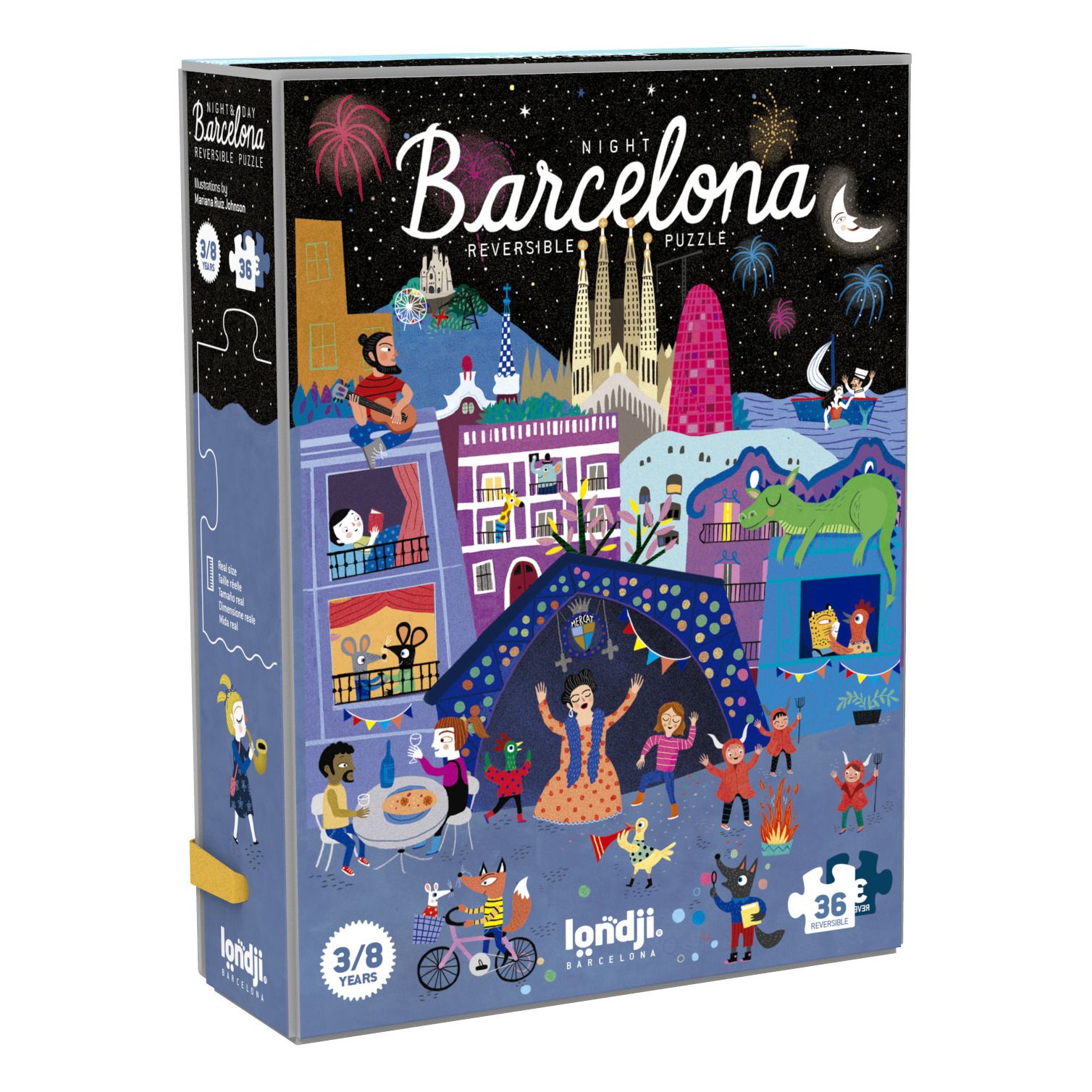 Doppelseitiges Puzzle Tag Und Nacht Barcelona Londji Spiele Und Freizeit  Kind - Smallable