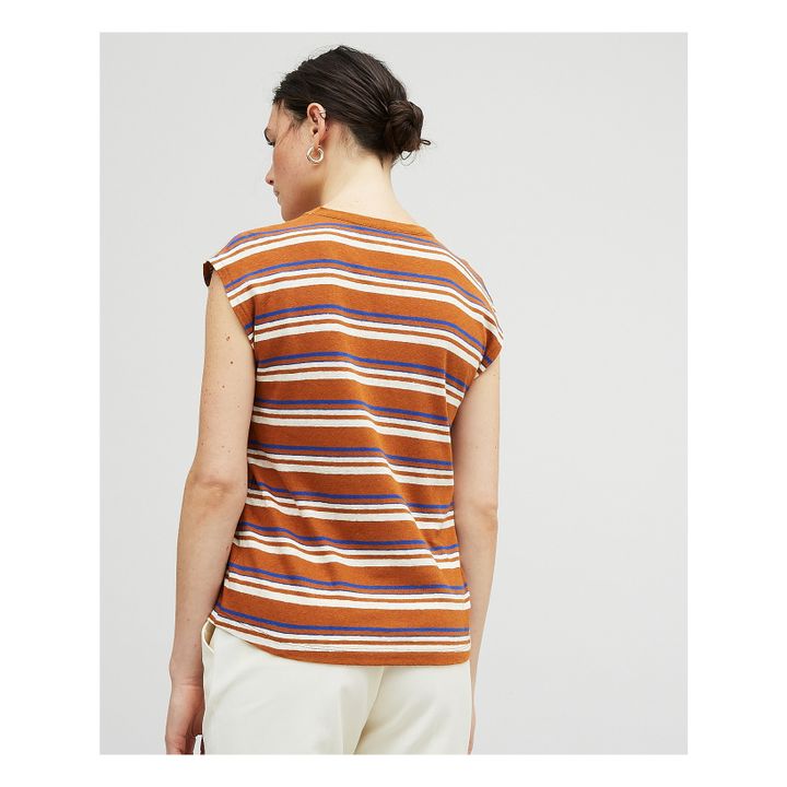 T-shirt en lin et coton bio terracotta