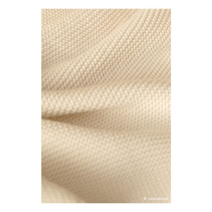 Couverture tricotée So Natural en coton bio Lait- Image produit n°6