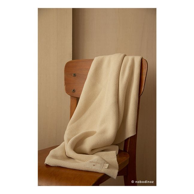 So Natural knitted blanket in organic cotton Natural