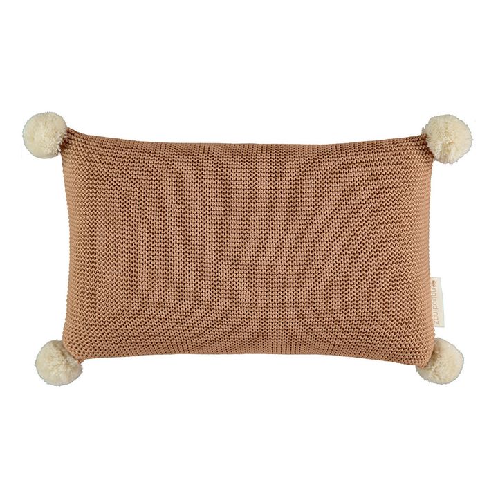 So Natural organic cotton knitted cushion | Camel- Product image n°0