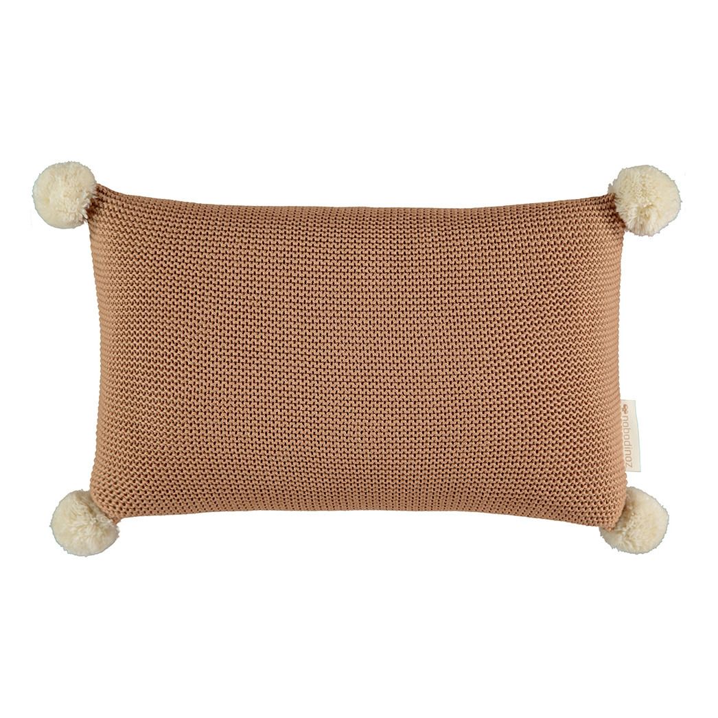 Nobodinoz - Coussin tricoté So Natural en coton bio - Camel