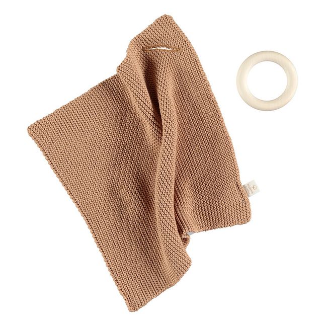 Anneau de dentition So Natural en bois et coton bio | Camel