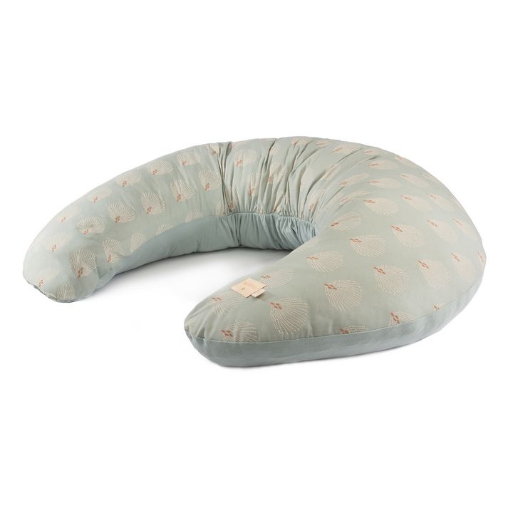Luna Gatsby Nursing Pillow in Organic Cotton | Green water- Product image n°1