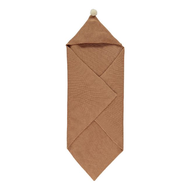 So Natural knitted cape in organic cotton | Camel