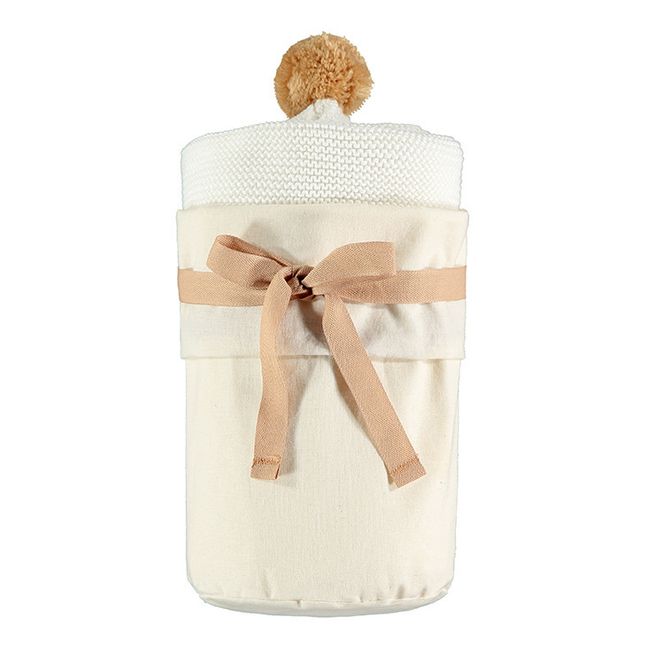 Mantella In maglia So Natural in cotone bio | Bianco latte