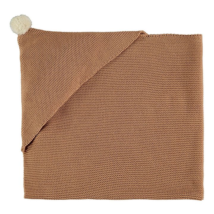 So Natural knitted cape in organic cotton | Camel- Product image n°0