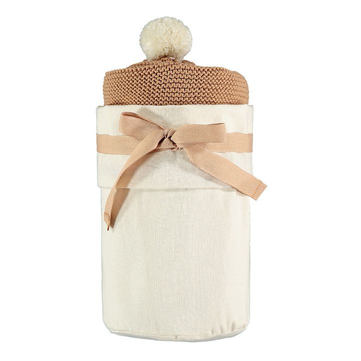 So Natural knitted cape in organic cotton | Camel- Product image n°5