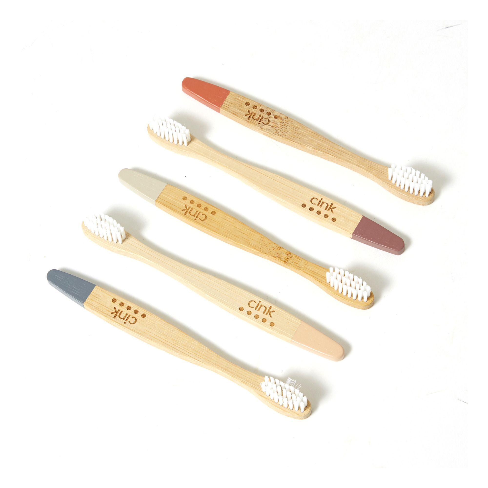 Cink - Brosses à dents en Bambou - Pack de 5 - Multicolore