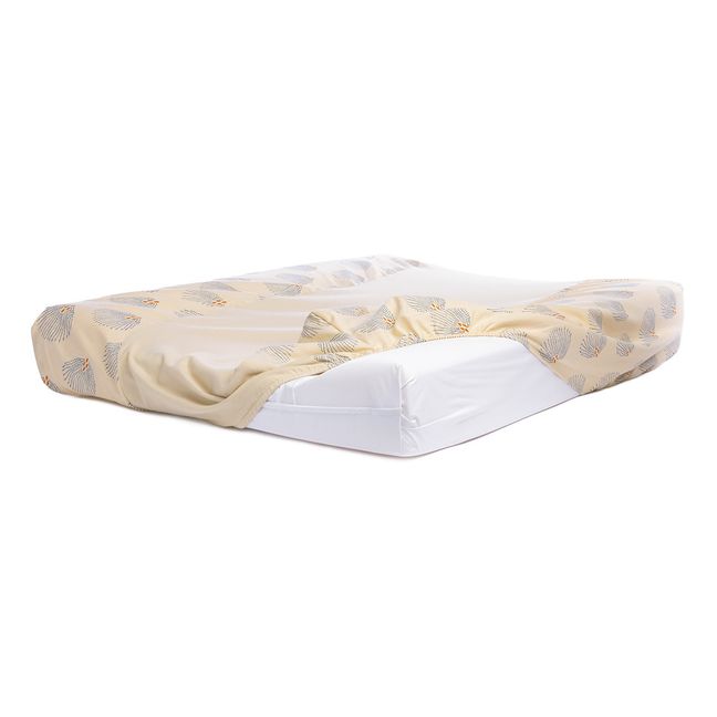 Housse de matelas à langer Calma Gatsby en coton bio | Crème