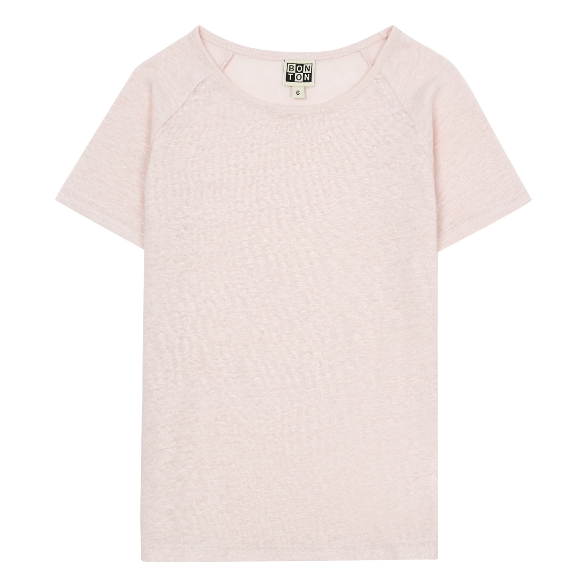 BONTON - Toto Organic Linen T-Shirt - Girl - Pale Pink