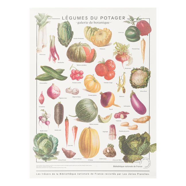 Cartel «Légumes du potager» (Verduras de la huerta) 60 80 cm - Tesoros de la Biblioteca Nacional de Francia