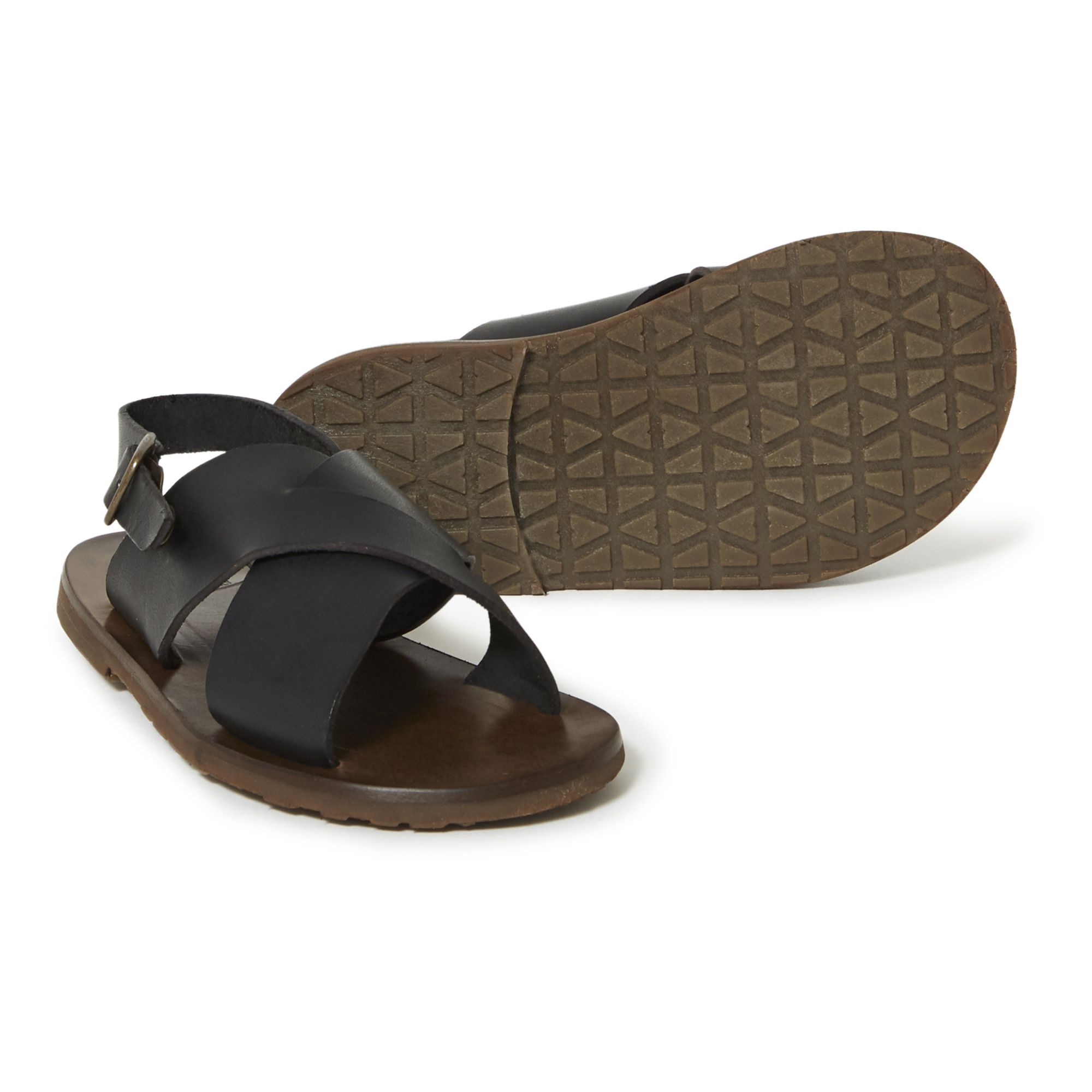 tan cross sandals