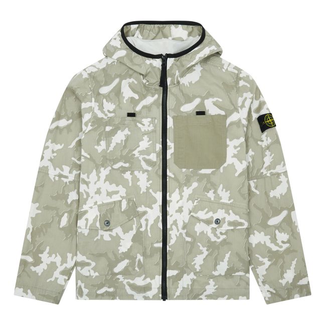 Camouflage Zipped Jacket Beige