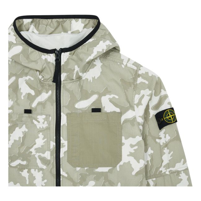 Camouflage Zipped Jacket Beige