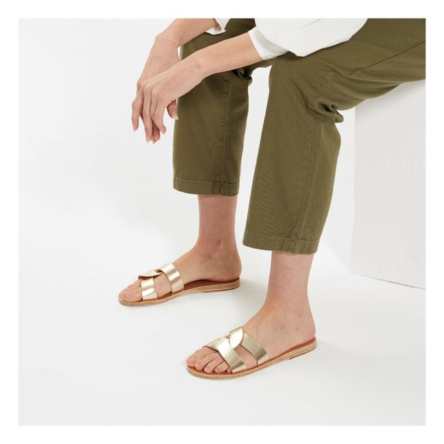 Sandalen aus Leder Desmos - Damenkollektion  | Gold