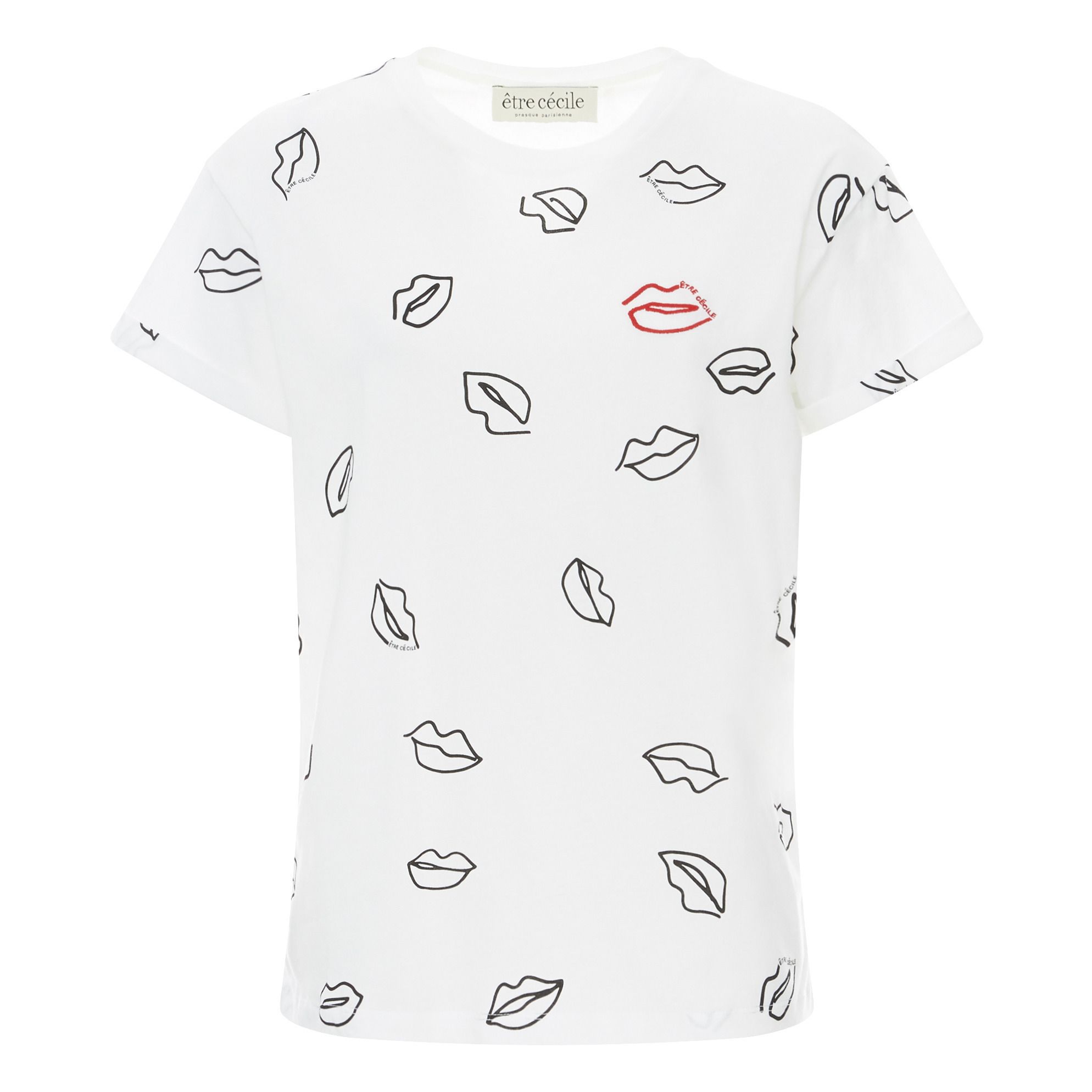 etre cécile - T-shirt Lips Coton Bio - Femme - Blanc
