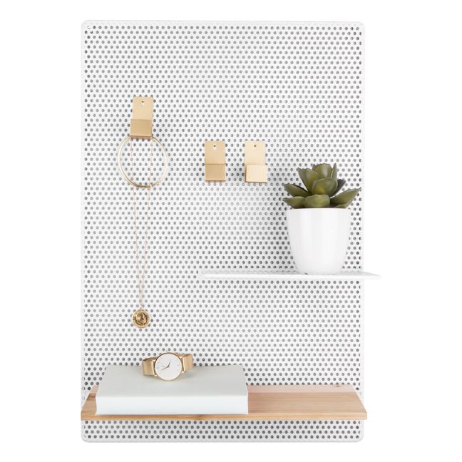 Memory Board aus perforiertem Metall | Weiß