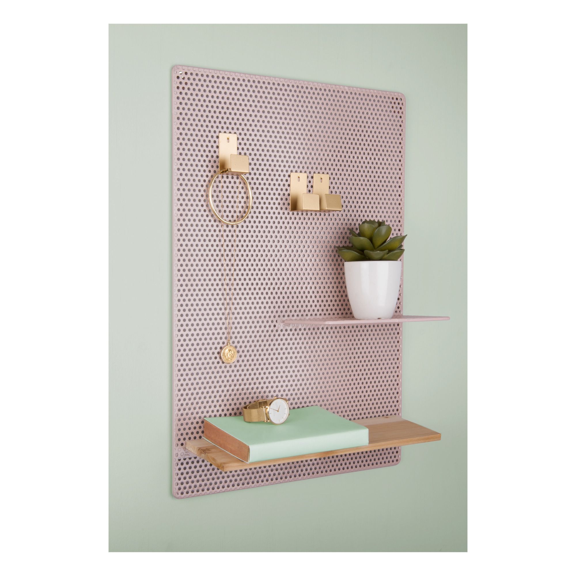 Perforated Metal Memo Board Pale pink Present Time Design Adult