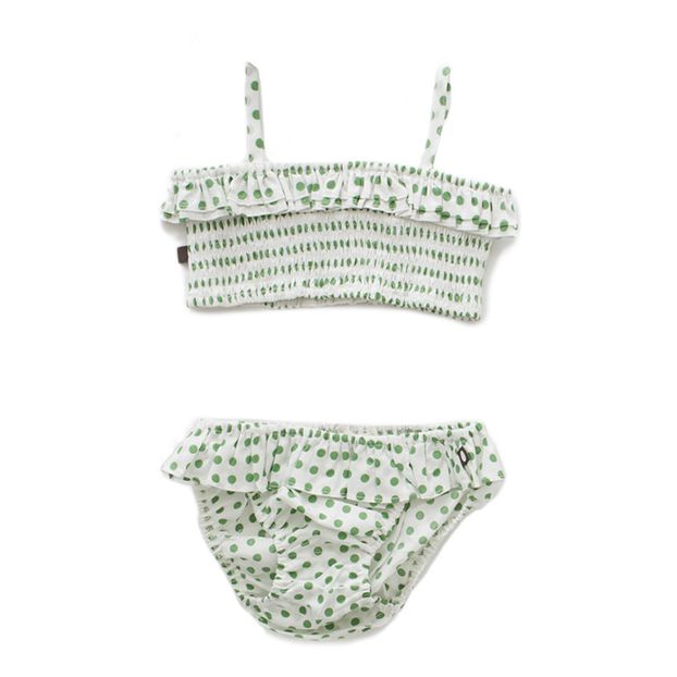 green polka dot bikini