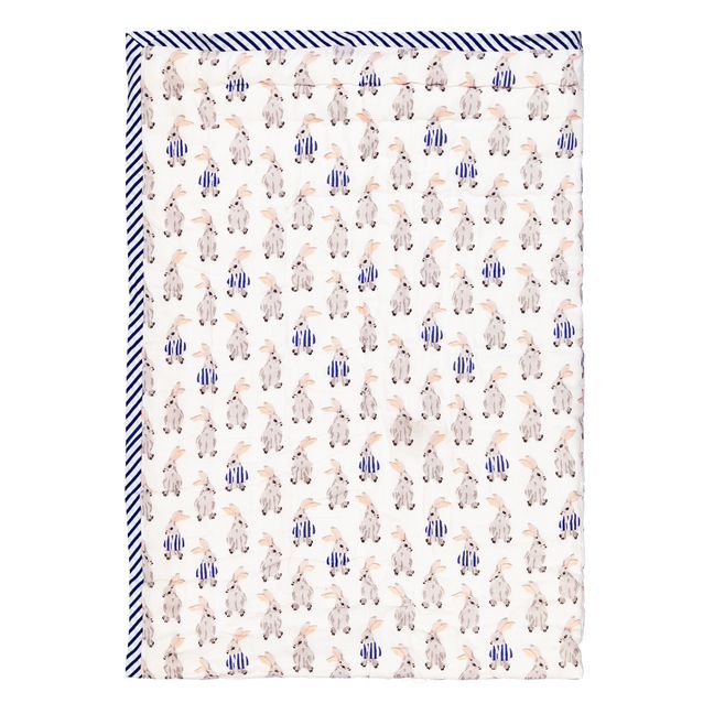 Rabbit reversible quilted throw Grey