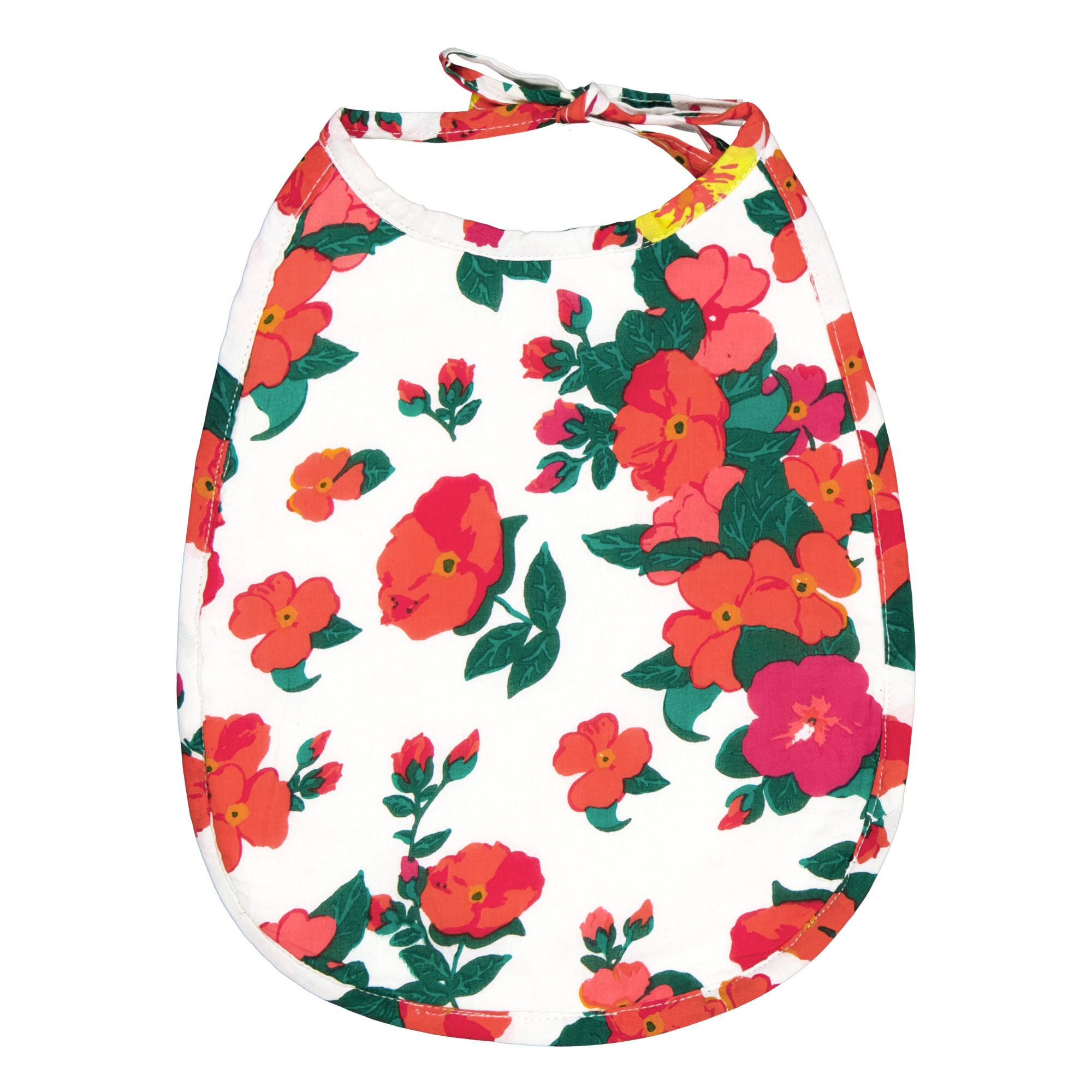 Le Petit Lucas du Tertre - Bavoir en coton imprimé Wonderland - Rouge