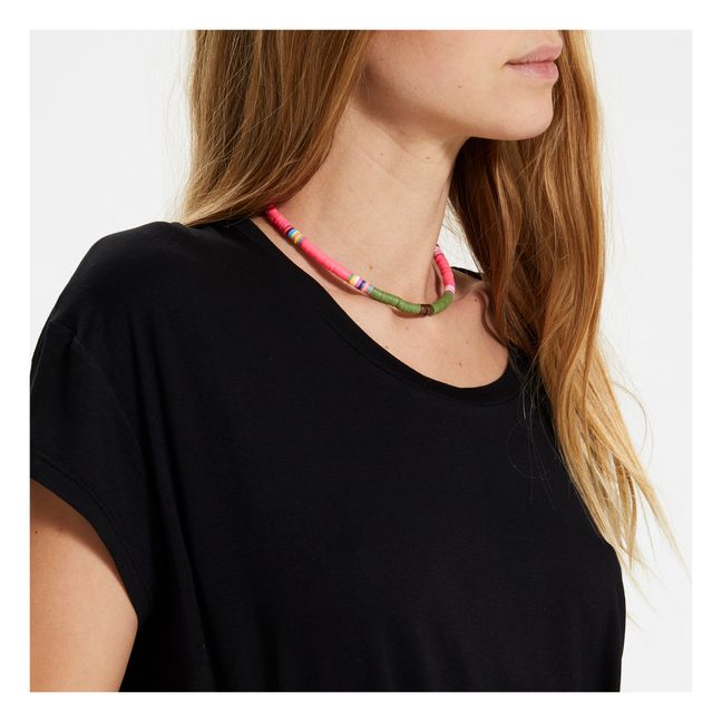 Collar Ancho Heishi | Rosa Fushia