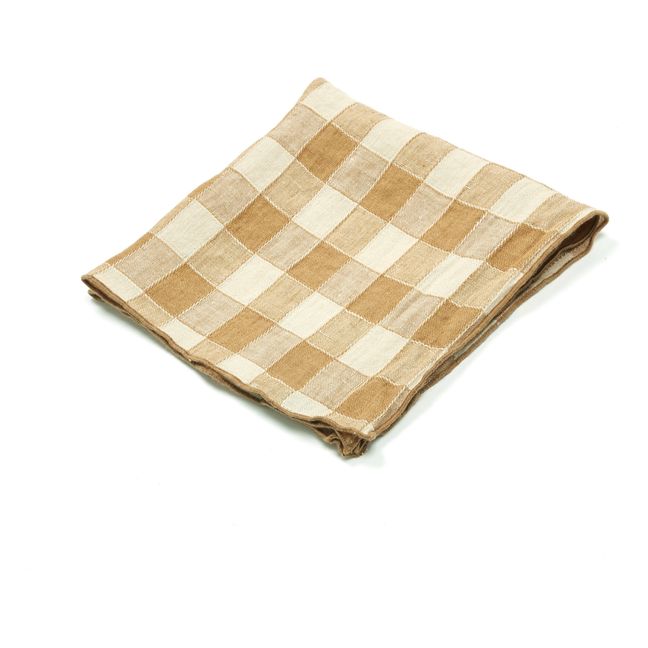 Serviette de table Bourdon en toile vintage | Terracotta