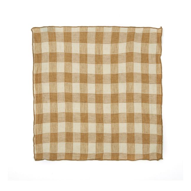 Serviette de table Bourdon en toile vintage | Terracotta