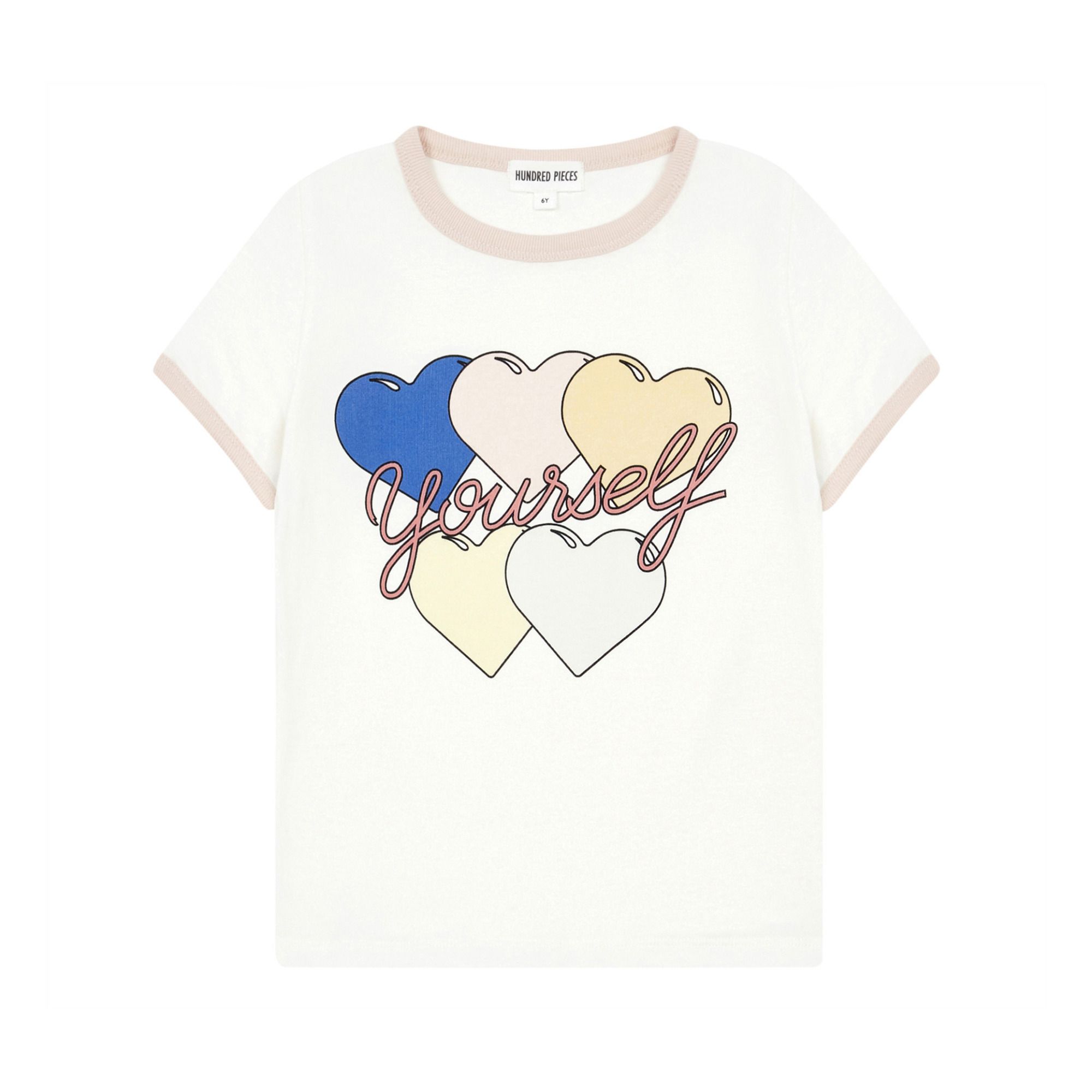 Hundred Pieces - T-Shirt Love Yourself - Fille - Blanc cassé