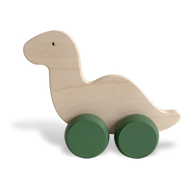 Dinosaurio de madera para pasear Verde