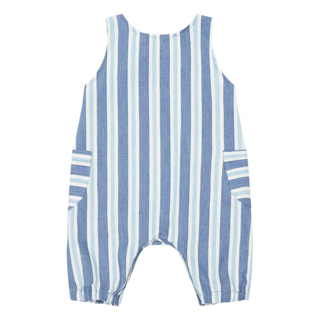 striped linen playsuit