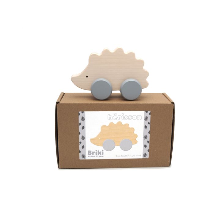 Wooden Hedgehog Push Toy | Grey