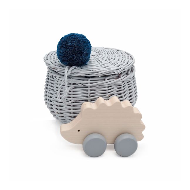 Wooden Hedgehog Push Toy | Grey