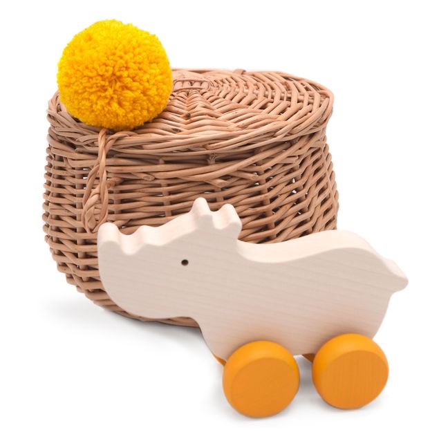 Rhino à pousser en bois
