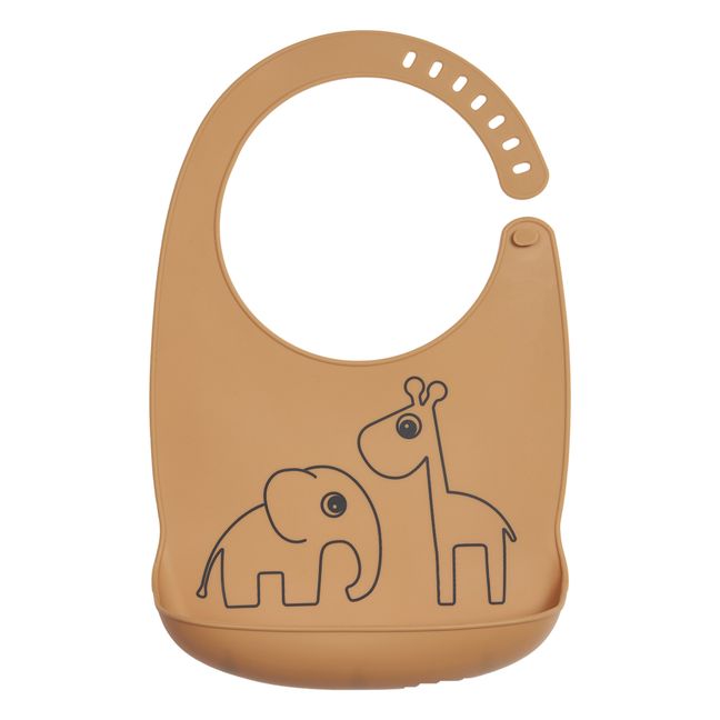 Babero de silicona Deer Friends | Amarillo Mostaza