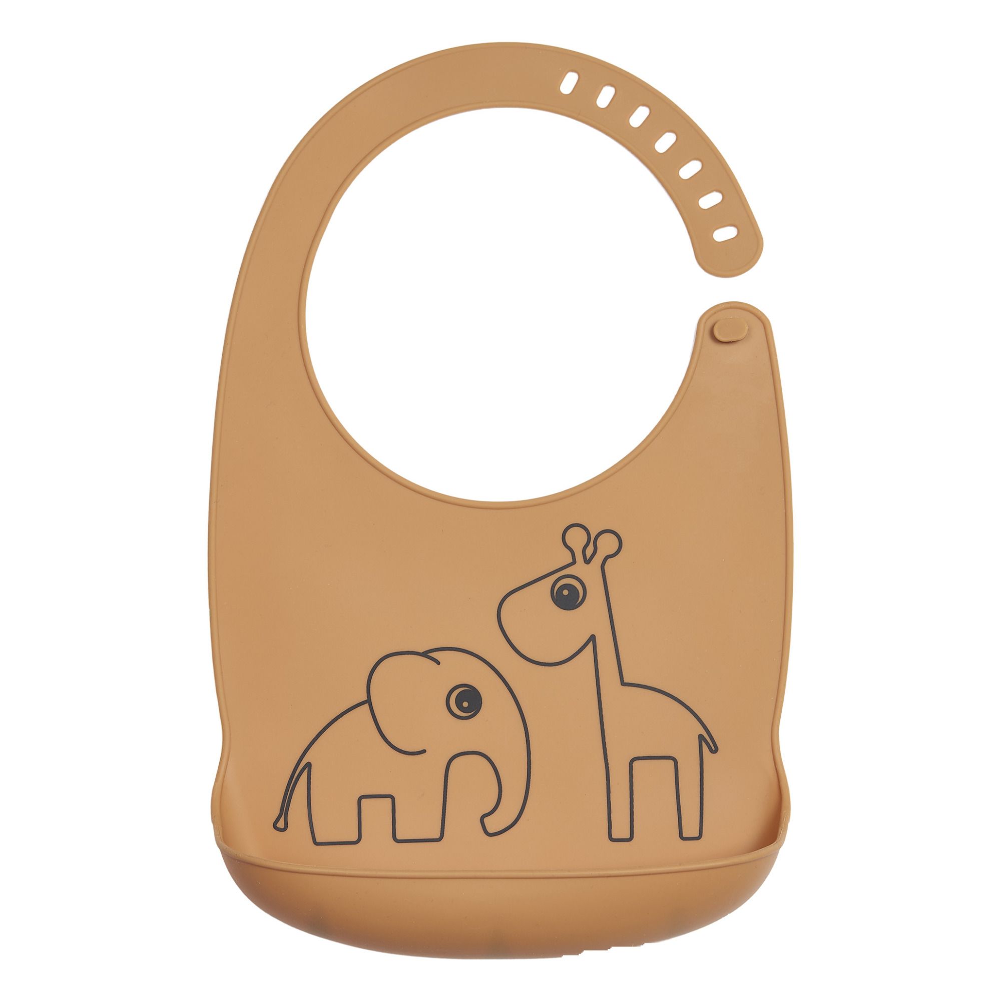 Done by deer - Bavoir Deer friends en silicone - Jaune moutarde