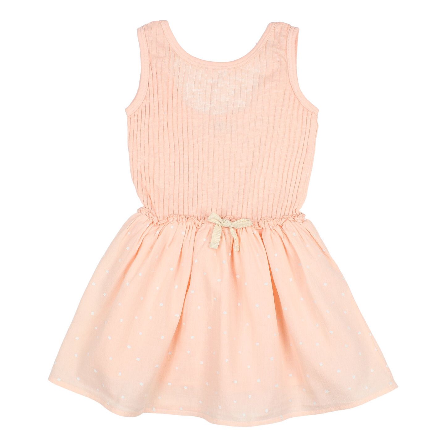 Buho - Robe Bi-Matières Coton Bio Sara - Fille - Rose pâle