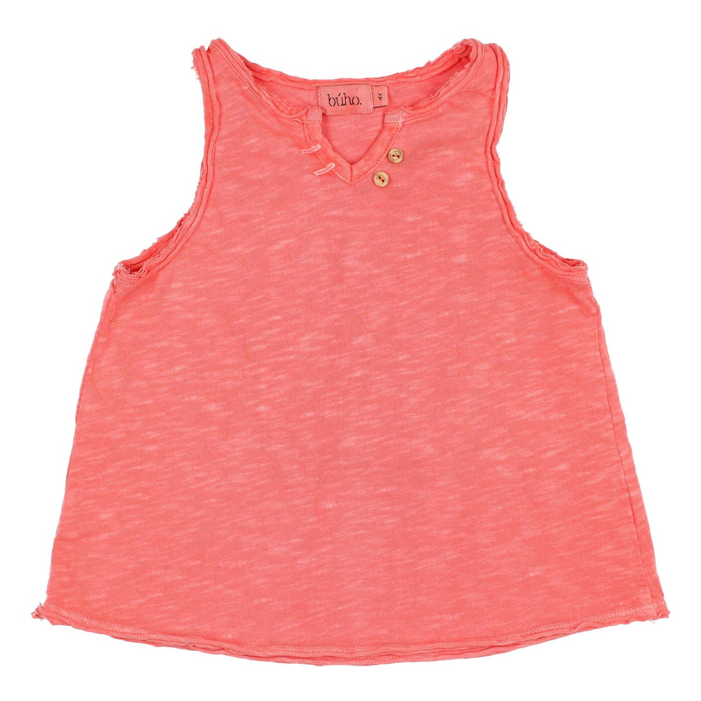 Buho - Débardeur Coton Bio Belle - Fille - Corail