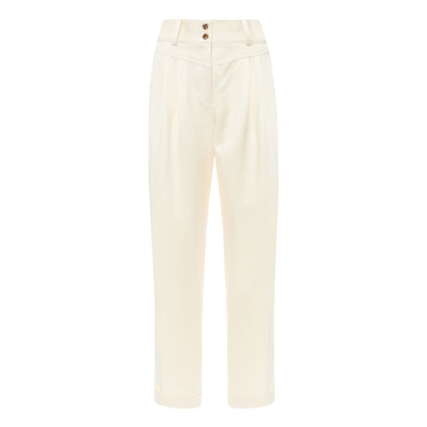 cream linen trousers